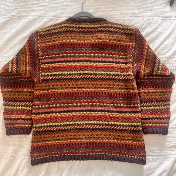 SFDG 100% Alapaca Colorful Cardigan Size M - Picture 3 of 7